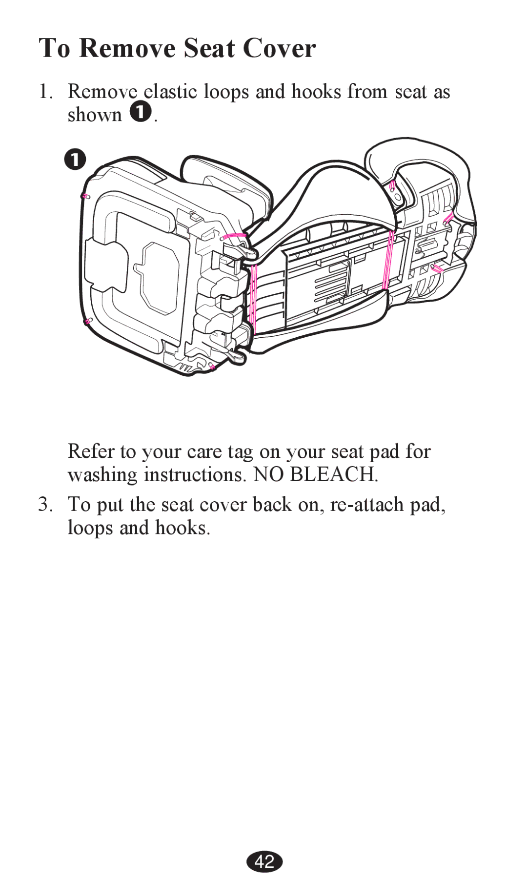 Graco PD202326A owner manual To Remove Seat Cover 