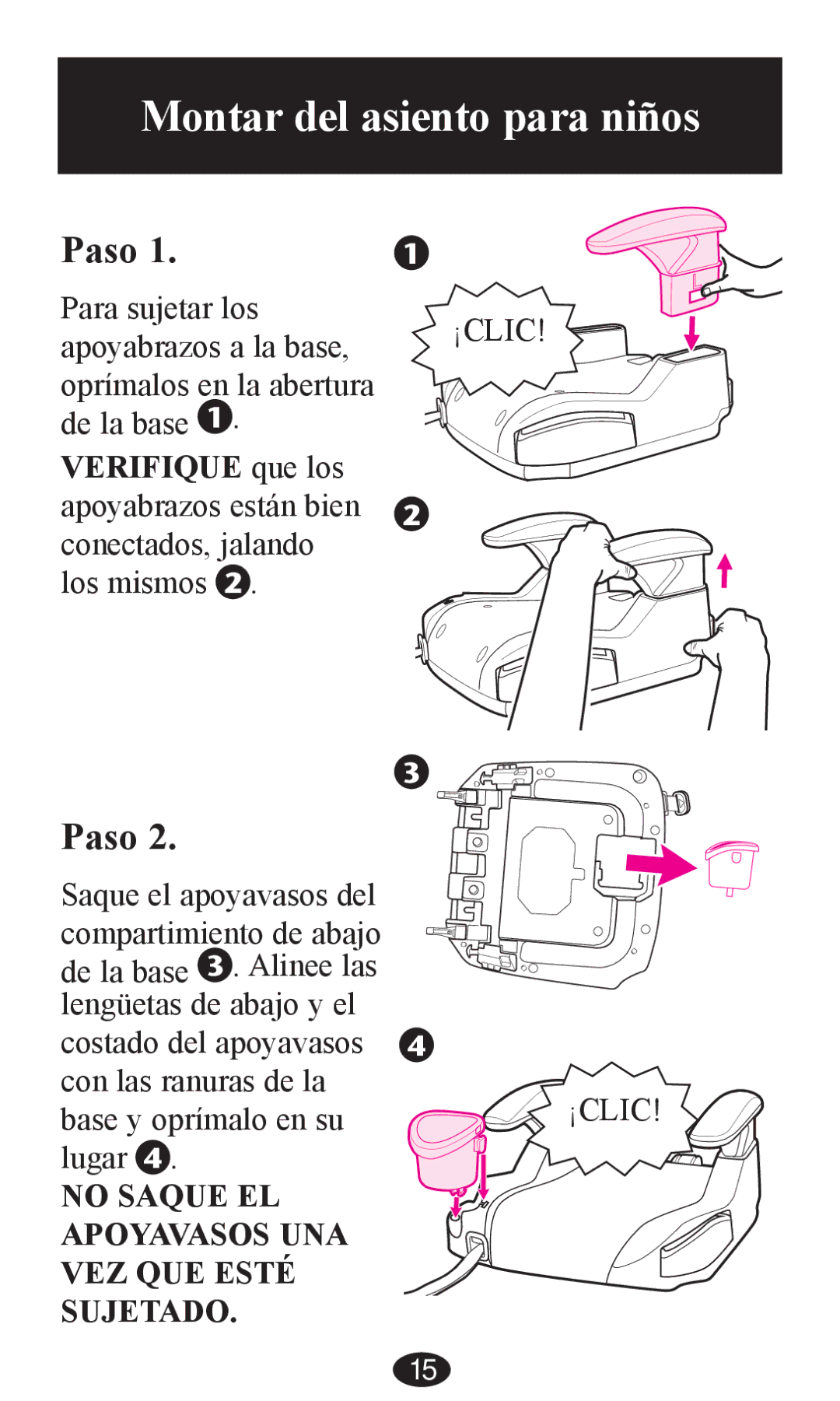 Graco PD202326A owner manual Montar del asiento para niños, Paso 