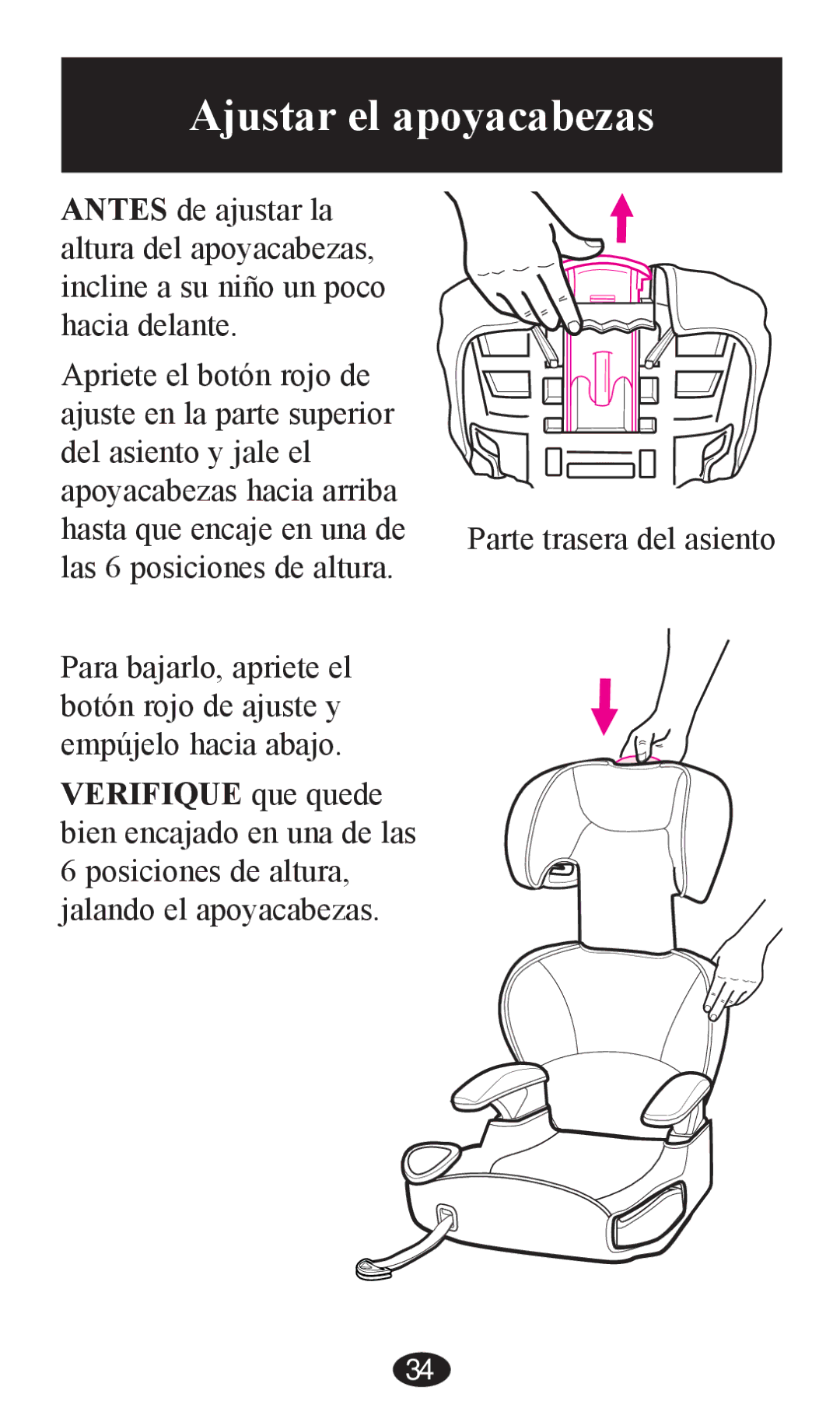 Graco PD202326A owner manual Ajustar el apoyacabezas 