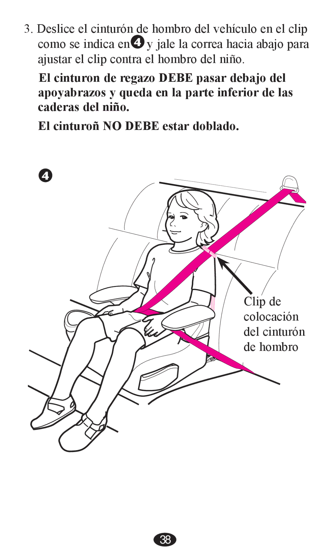 Graco PD202326A owner manual Clip de colocación del cinturón de hombro 