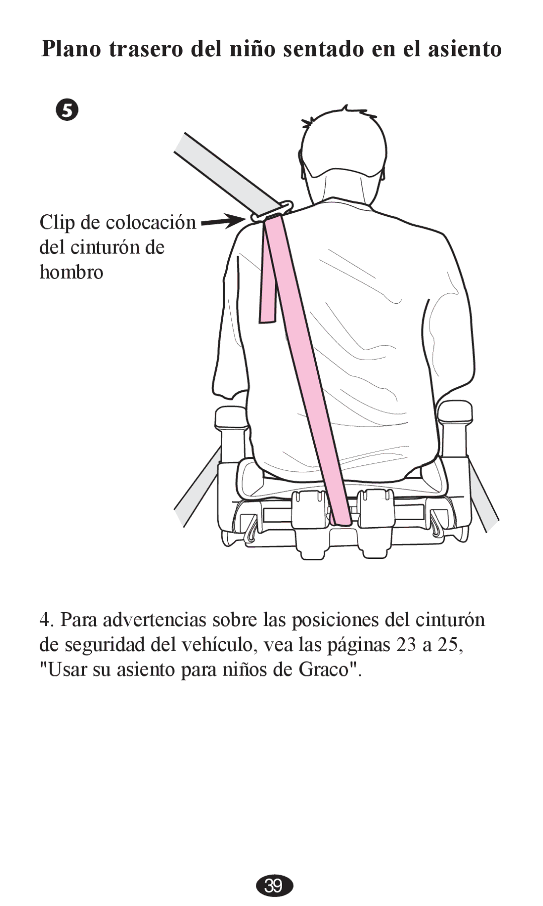 Graco PD202326A owner manual Plano trasero del niño sentado en el asiento 