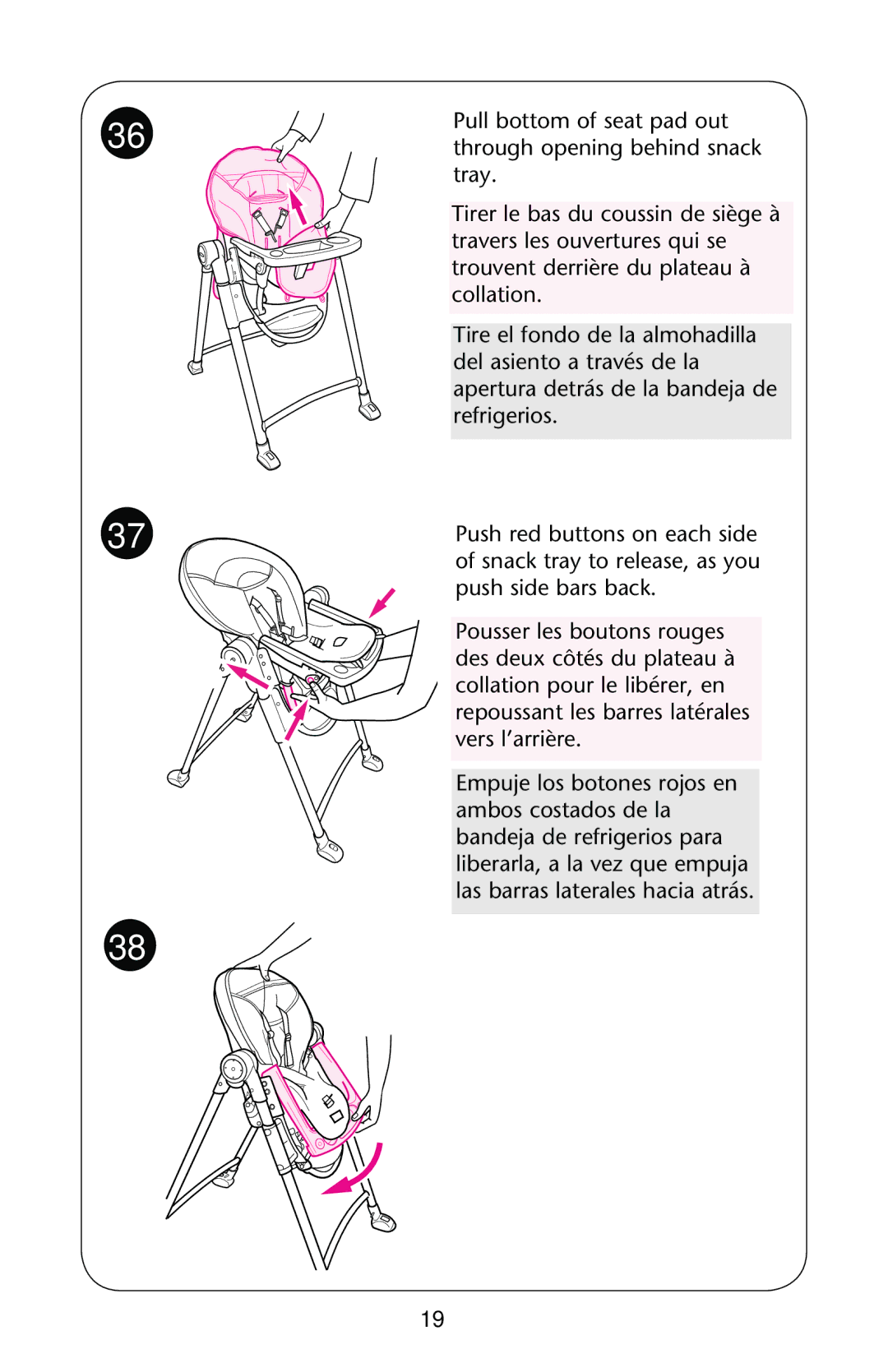 Graco PD202864A manual Repoussant les barres latérales 