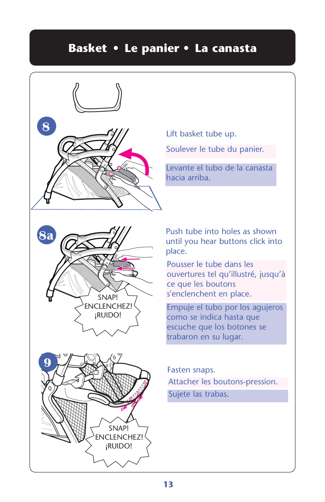 Graco PD203261B manual Asket ss ,E Panier ss ,A Canasta 