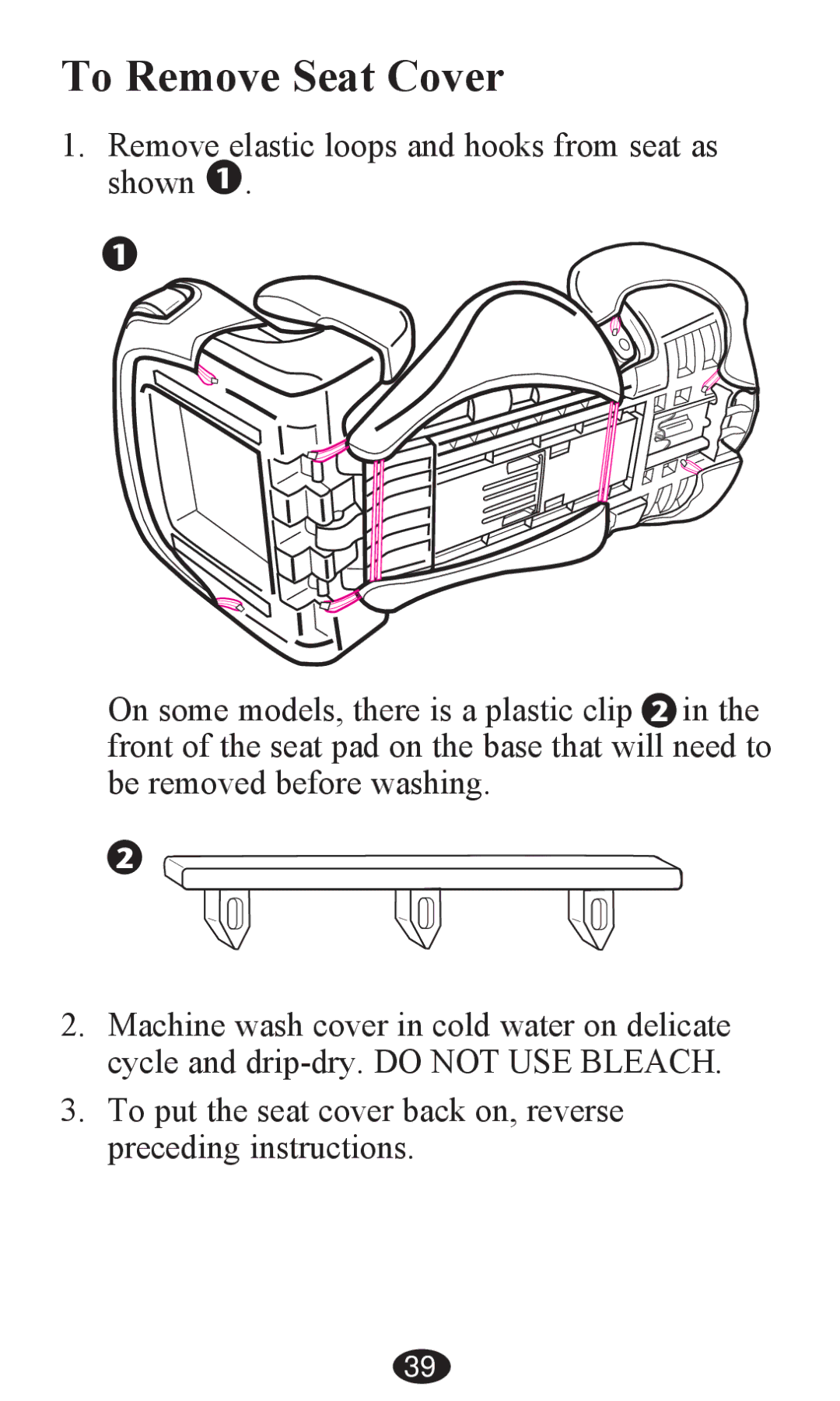 Graco PD203827A owner manual To Remove Seat Cover 