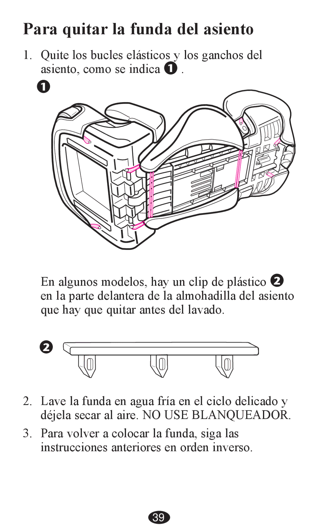 Graco PD203827A owner manual Para quitar la funda del asiento 