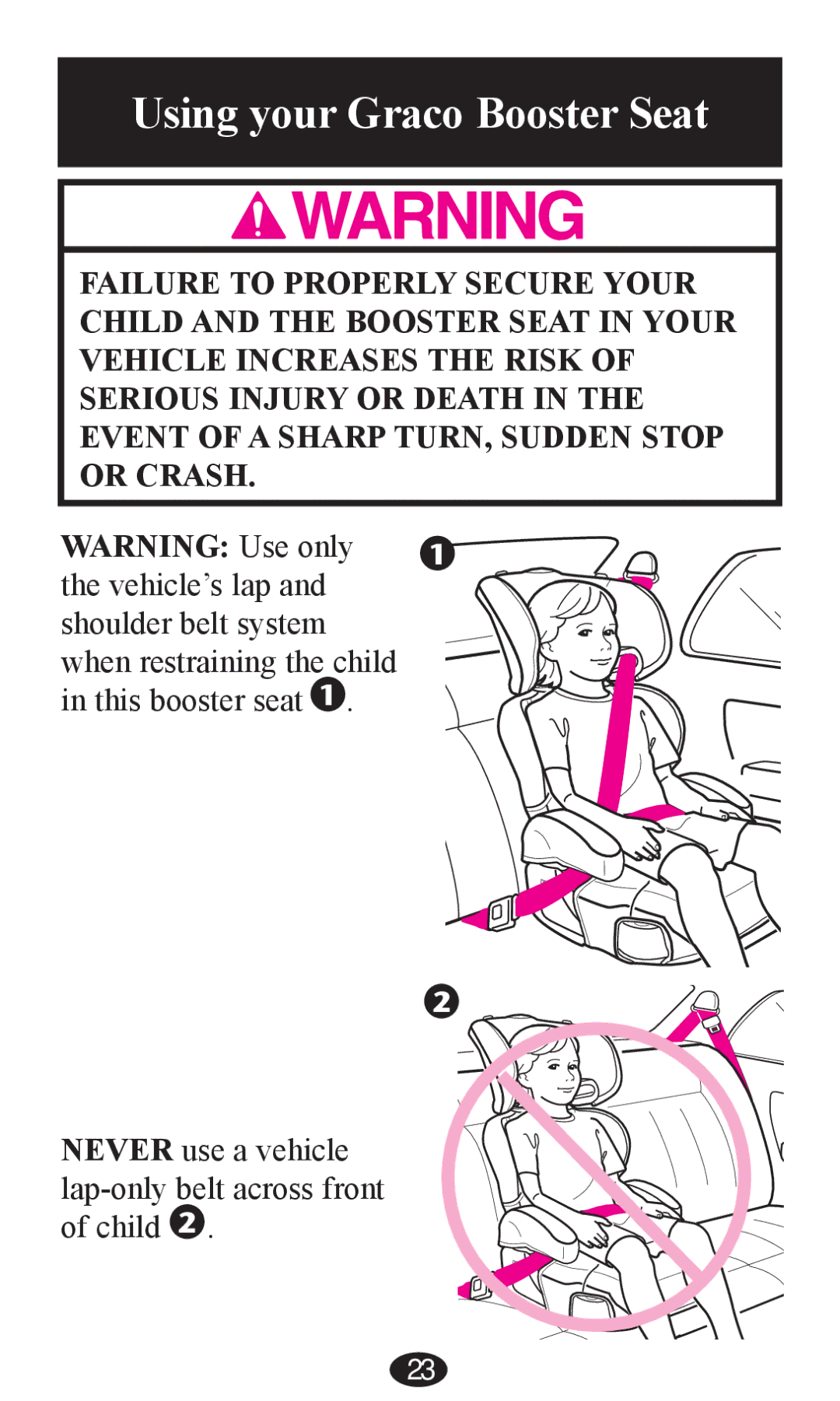 Graco PD203828A owner manual Using your Graco Booster Seat 