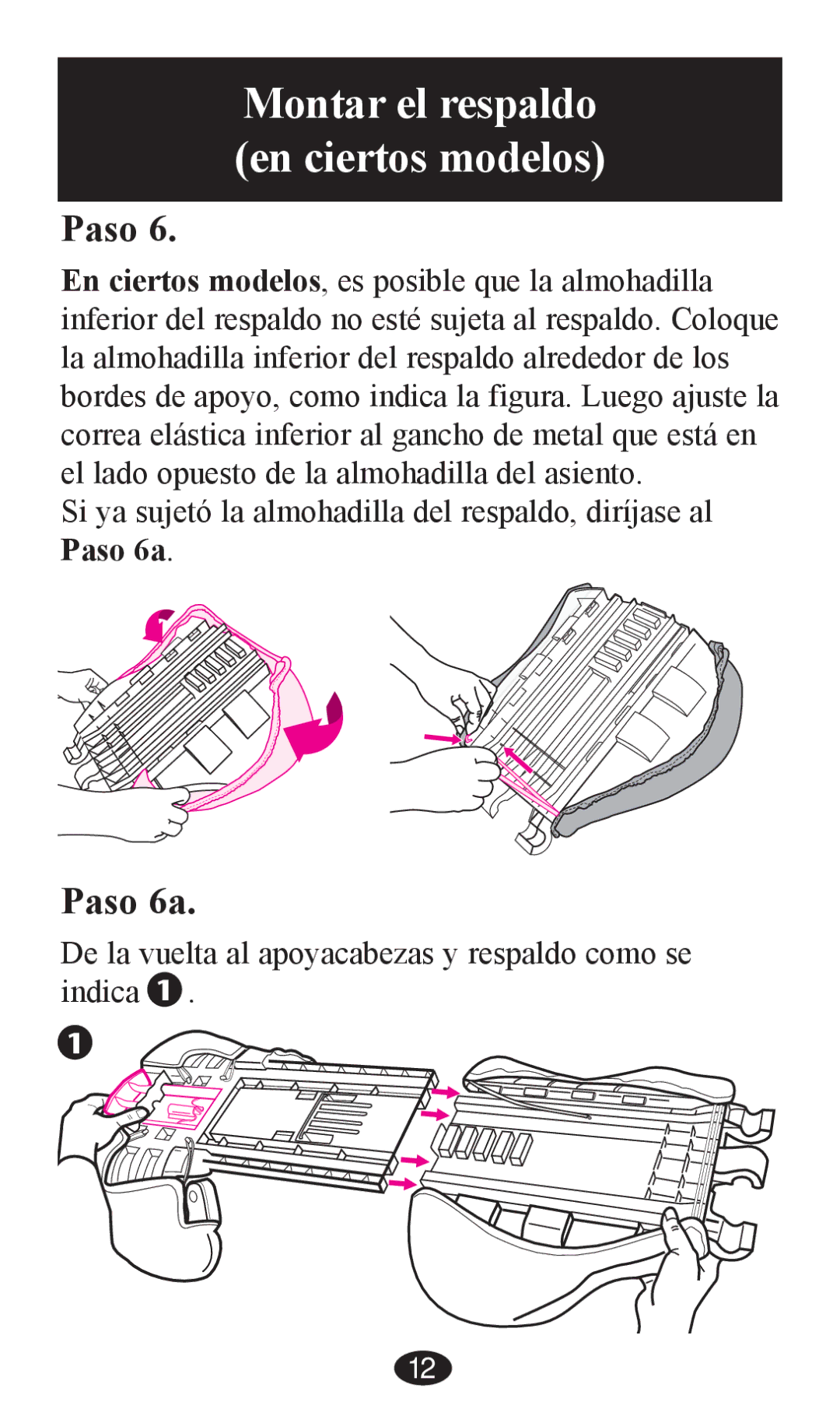 Graco PD203828A owner manual Montar el respaldo en ciertos modelos 