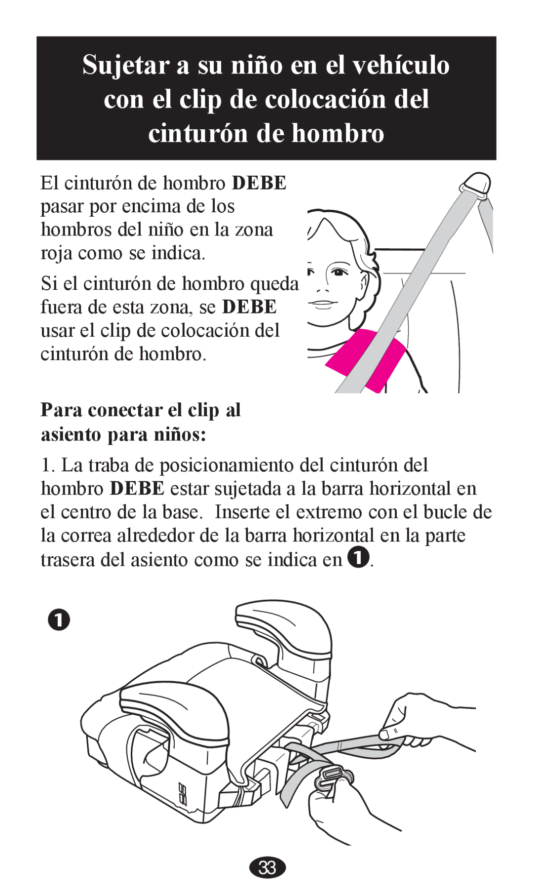 Graco PD203828A owner manual Para conectar el clip al asiento para niños 