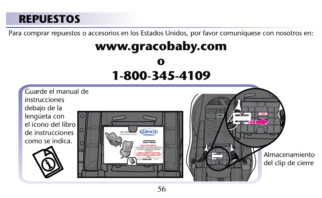 Graco PD204108A owner manual Repuestos 