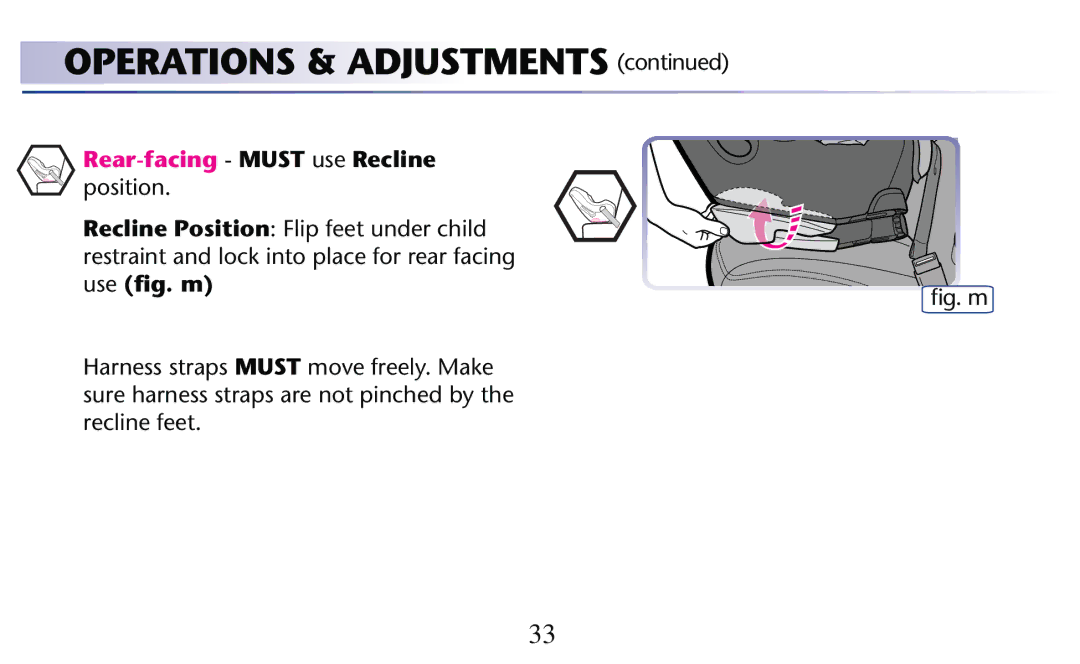 Graco PD204108A Position Recline Position Flip feet under child, Restraintrandilock Intonplacelforcrear Facingo, Use ﬁg. m 