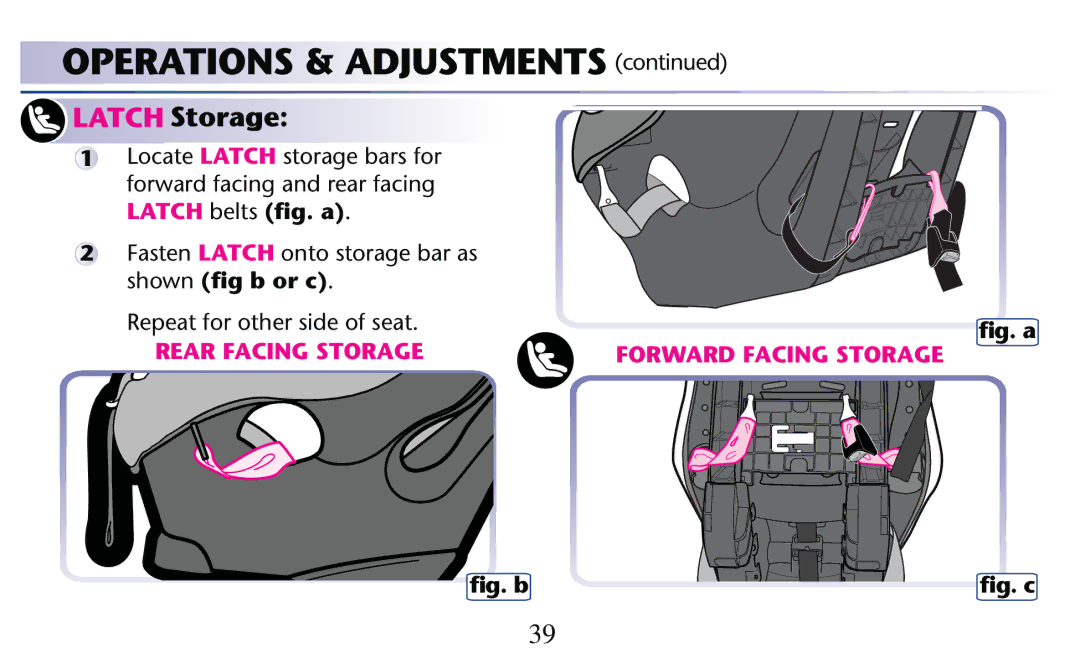 Graco PD204108A owner manual Rear Facing Storage 