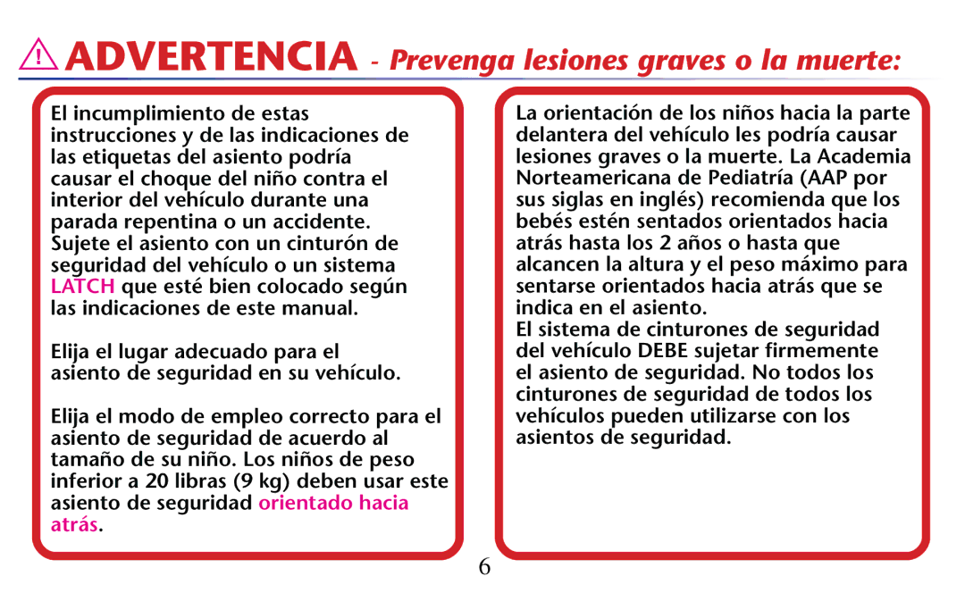 Graco PD204108A owner manual Advertencia Prevenga lesiones graves o la muerte 