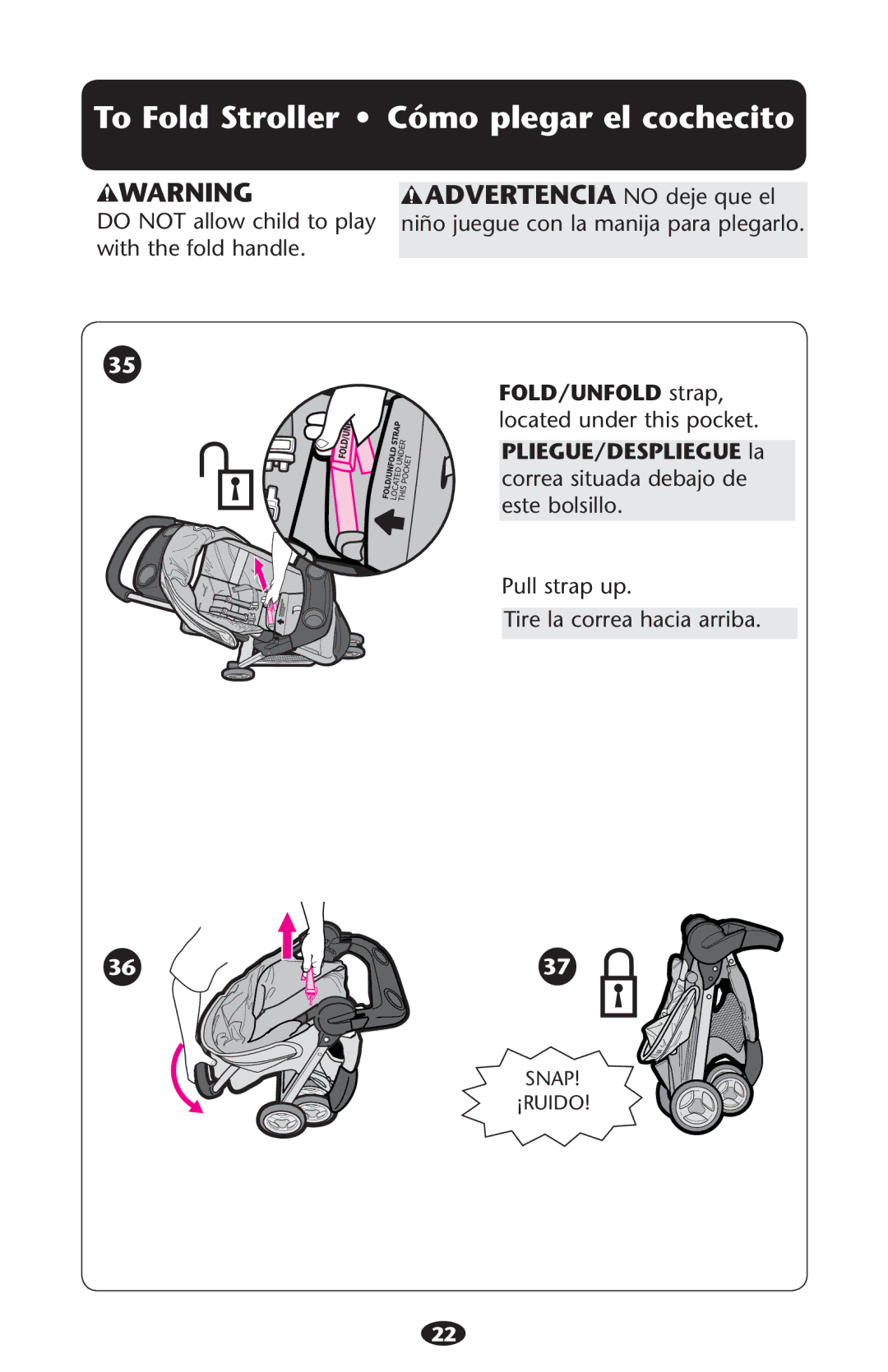 Graco PD204226B manual 4O &OLD 3TROLLER ss #ØMO Plegar EL Cochecito 