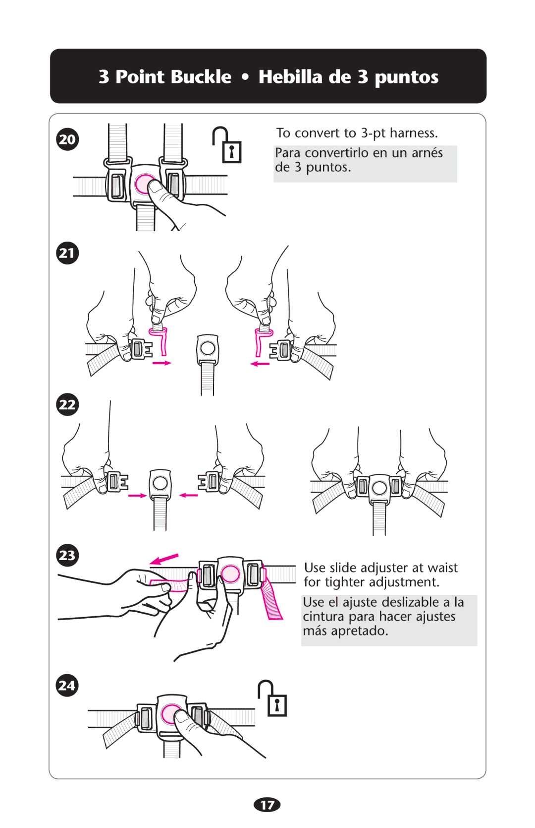 Graco PD204226C manual 0OINTIUCKLE ss Hebilla de 3 puntos 