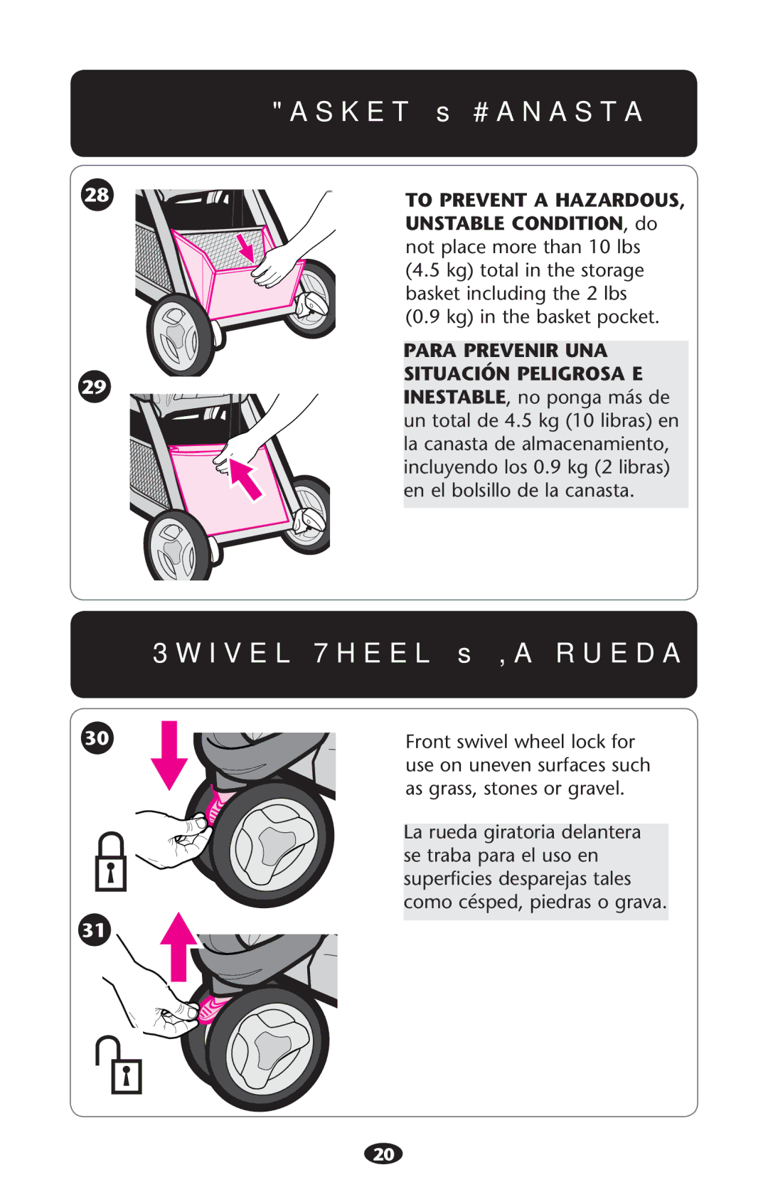 Graco PD204226C manual Asket ss#ANASTA, 3WIVEL 7HEELE ss ,A Ruedaegiratoria 