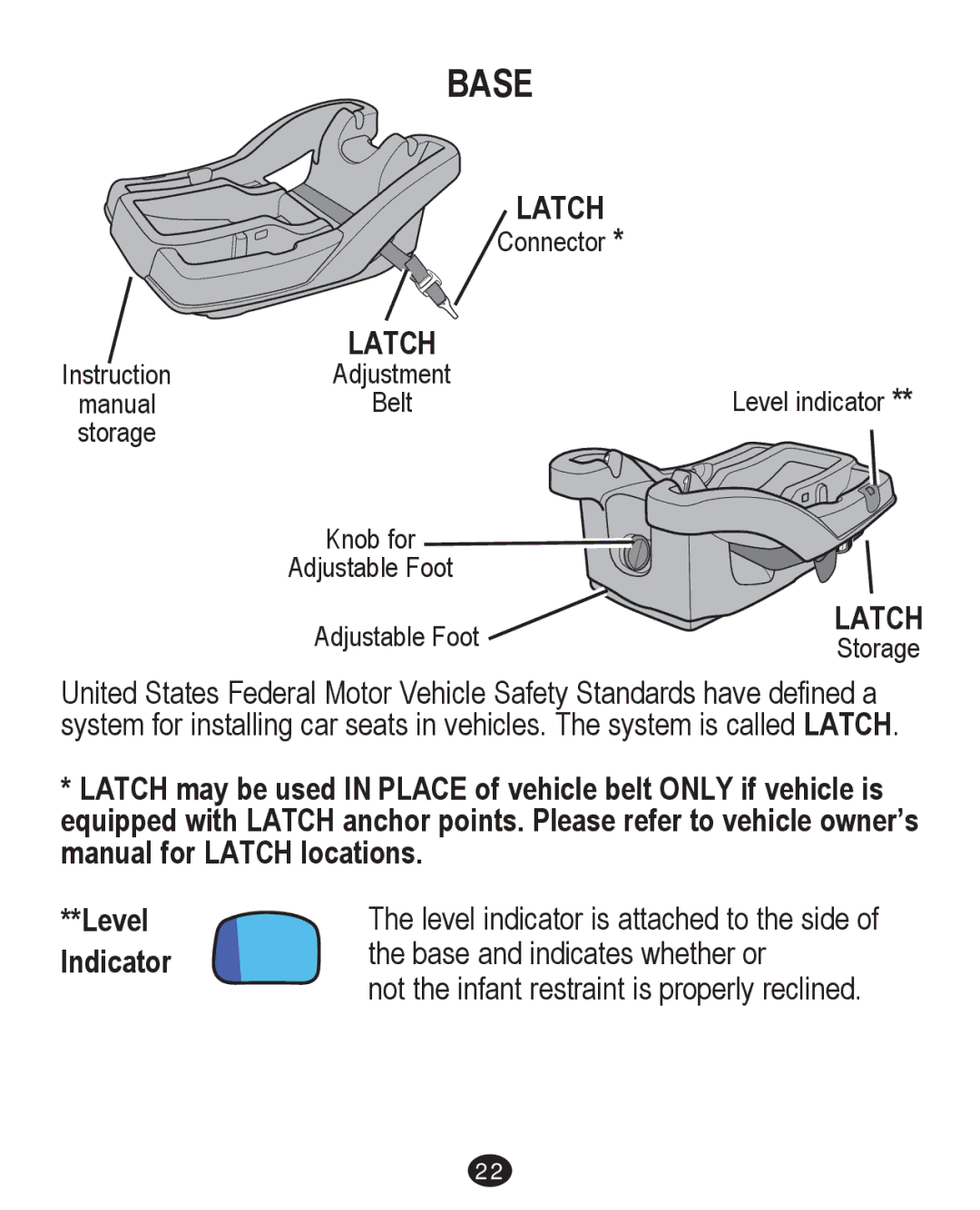 Graco PD204226C manual Latch, Level, Indicator 