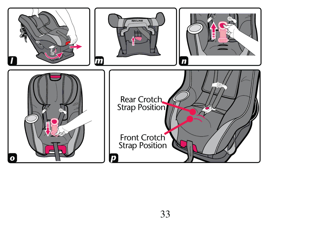 Graco PD205009A owner manual Rear Crotch Strap Position Front Crotch 