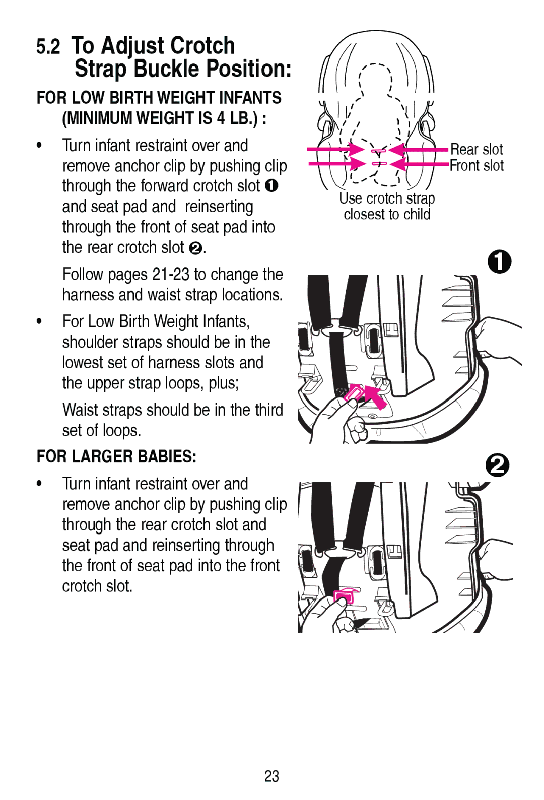 Graco PD206938A manual VhwRiOrrsv, 25/$5*5%$%,6, FurwfkVorw, 8VHFURWFKVWUDS FORVHVWWRFKLOG 