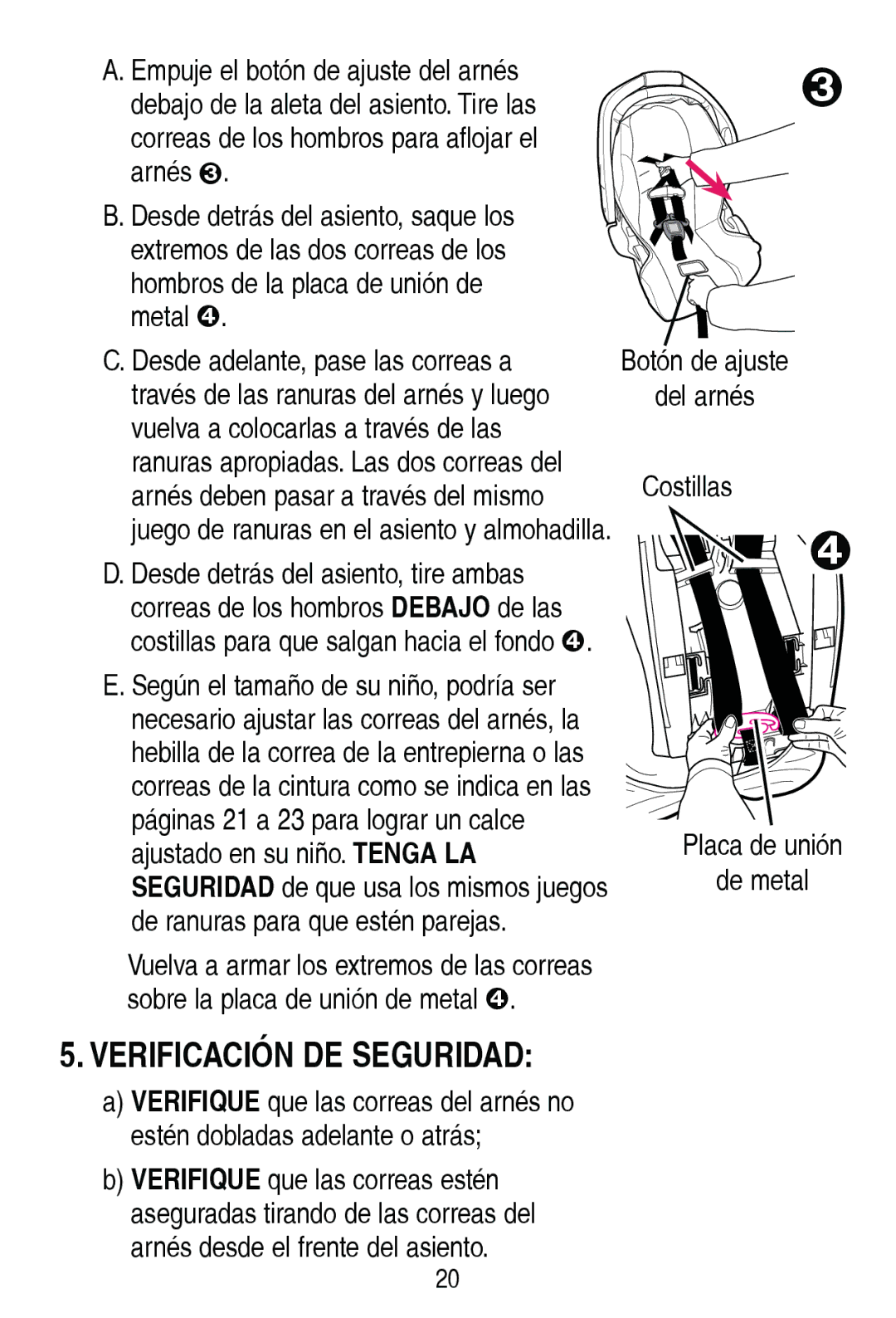 Graco PD206938A manual 95,,&$&,Ï16*85,$, DUQpVGHVGHHOIUHQWHGHODVLHQWR, GhPhwdo, DMXVWDGRHQVXQLxR71*$/$ 