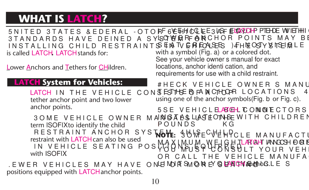 Graco PD209997A owner manual What is LATCH?, Vehicle Seating Positions Equipped with Isofix 