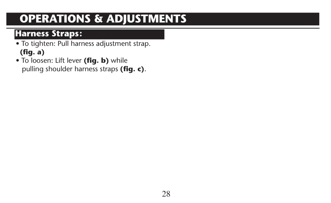 Graco PD209997A owner manual Operations & Adjustments, 4OOTIGHTEN 0ULLEHARNESS0ADJUSTMENT STRAPE, ﬁg. a 