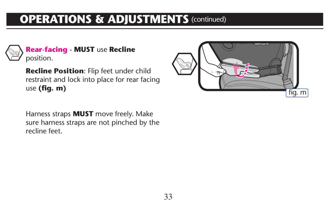 Graco PD209997A Position Recline Position Flip feet under child, Restraintrandilock Intonplacelforcrear Facingo, Use ﬁg. m 