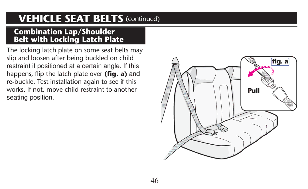 Graco PD209997A owner manual Vehicle Seat Belts  