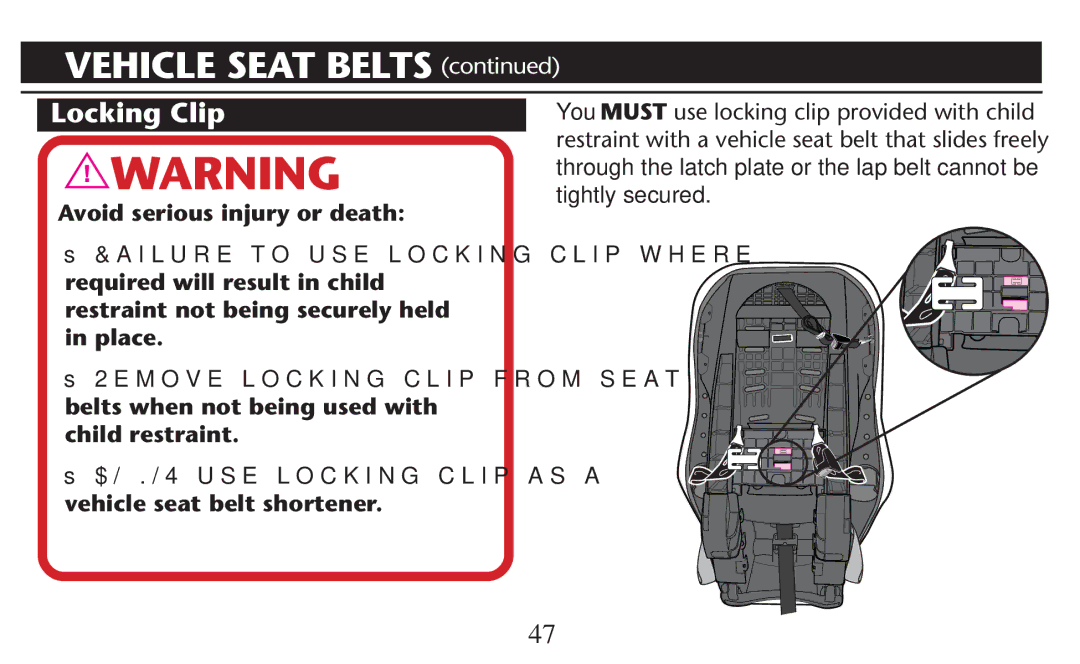 Graco PD209997A owner manual Locking Clip 