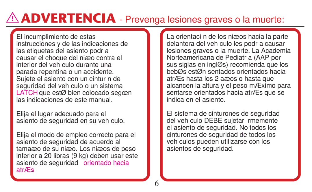 Graco PD209997A owner manual Advertencia Prevenga lesiones graves o la muerte 