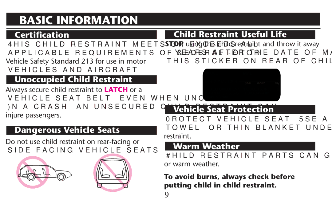 Graco PD209997A owner manual Basic Information 