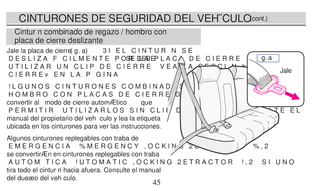 Graco PD209998A Jale la placa de cierre ﬁg. a3I Elicinturøn SE, Deslizalfécilmente POR Lalplacande Cierre SE Debe 