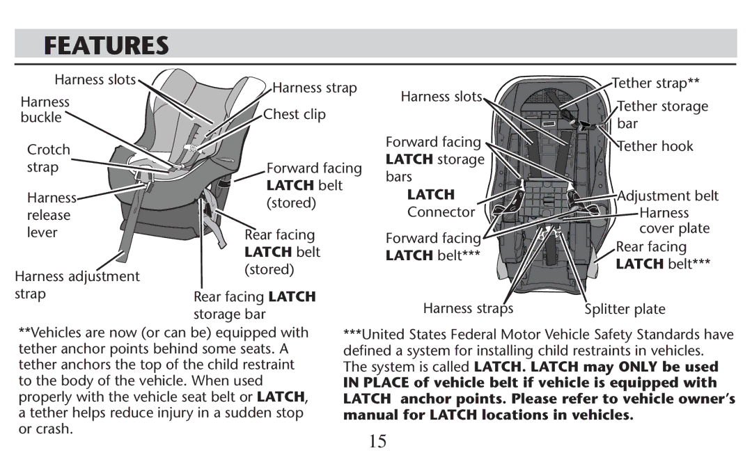 Graco PD209998A owner manual Features 