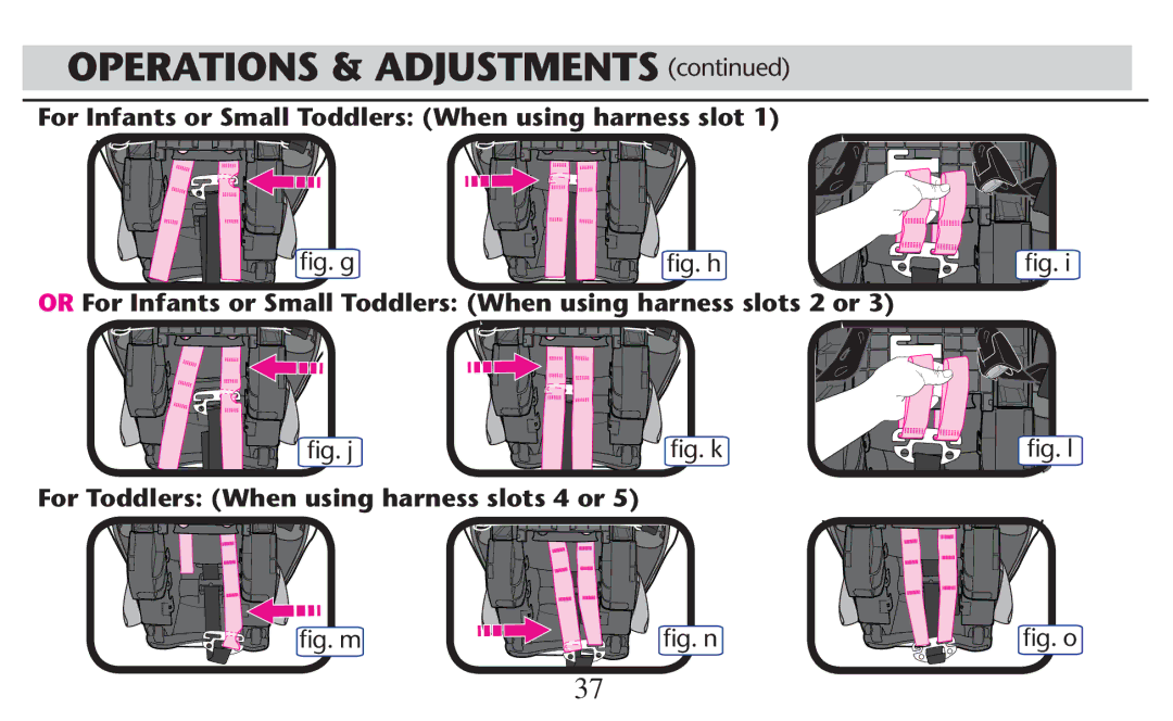 Graco PD209998A owner manual LgGg LgGh, LgGj LgGk, For Toddlers When using harness slots 4 or, LgGm LgGn 