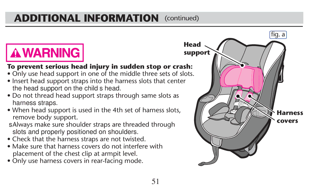 Graco PD209998A owner manual Head support, Removeebody SUPPORT, Harness covers 