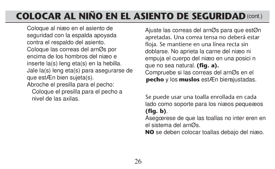 Graco PD209998A owner manual Colocar AL Niño EN EL Asiento DE Seguridad 