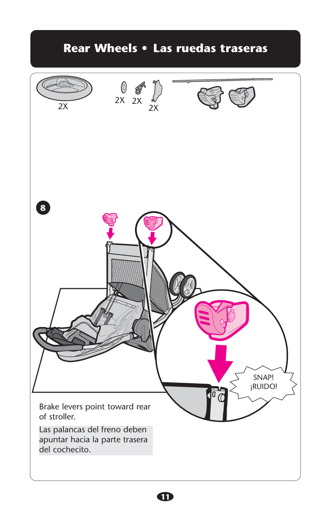 Graco PD210478B manual 2EAR 7HEELS ss ,ASARUEDAS Traseras 