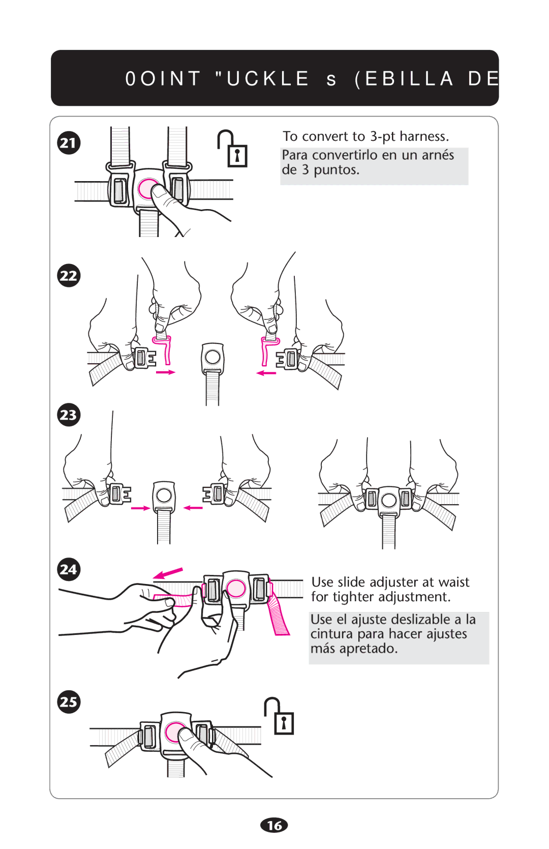 Graco PD210478B manual 0OINTIUCKLE ss Ebillaide PUNTOS 