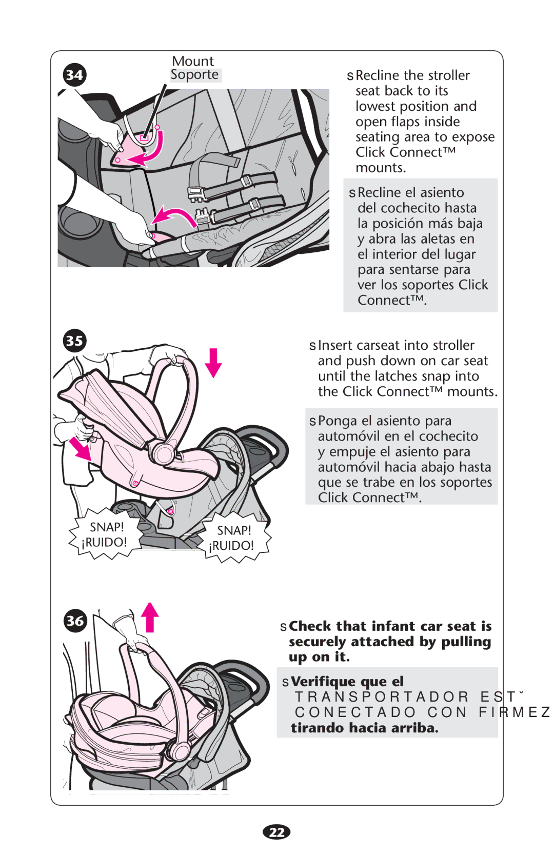 Graco PD210478B manual SsCheck that infant car seat is 