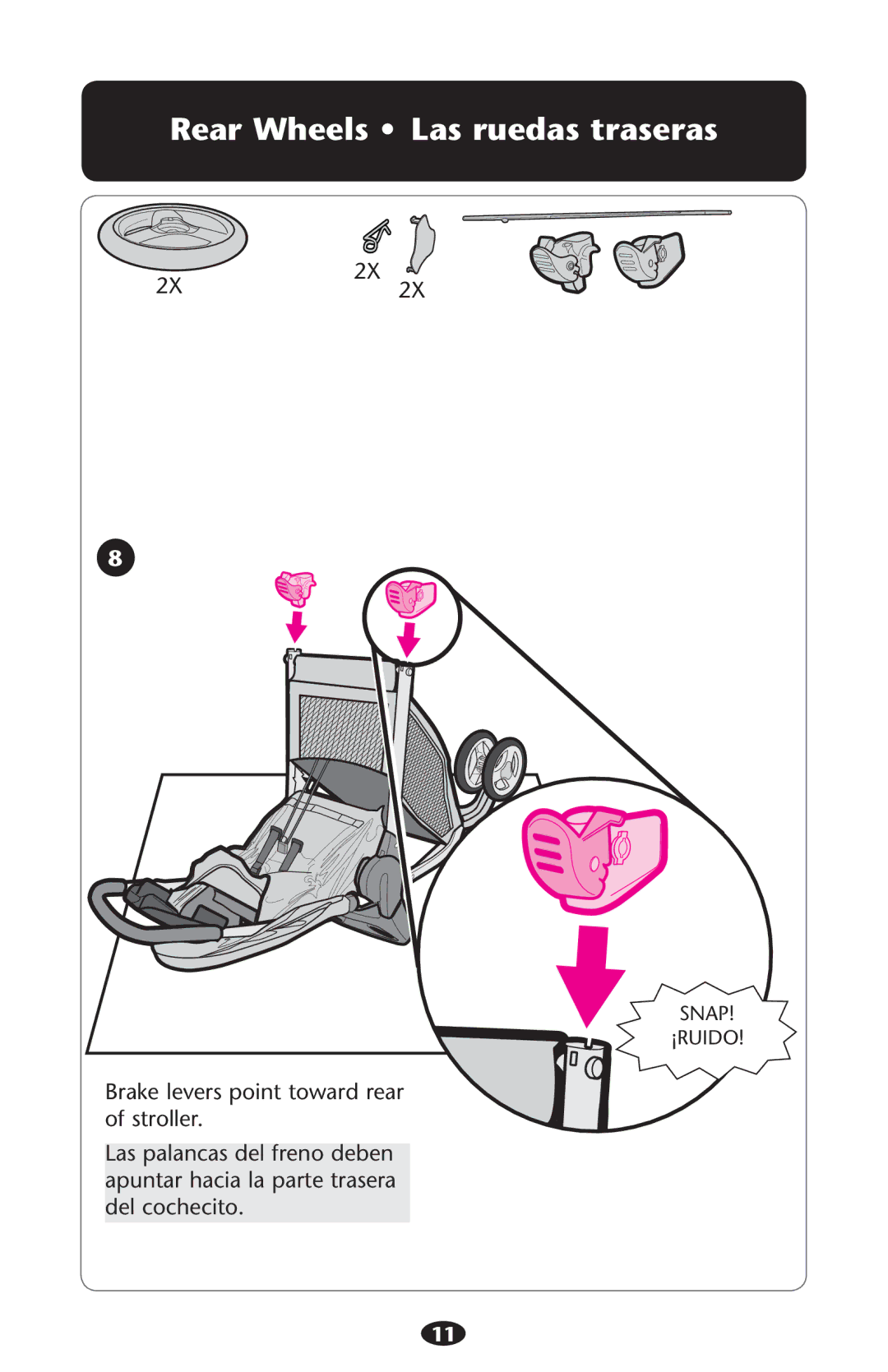 Graco PD210478D manual 2EAR 7HEELS ss ,ASARUEDAS Traseras 