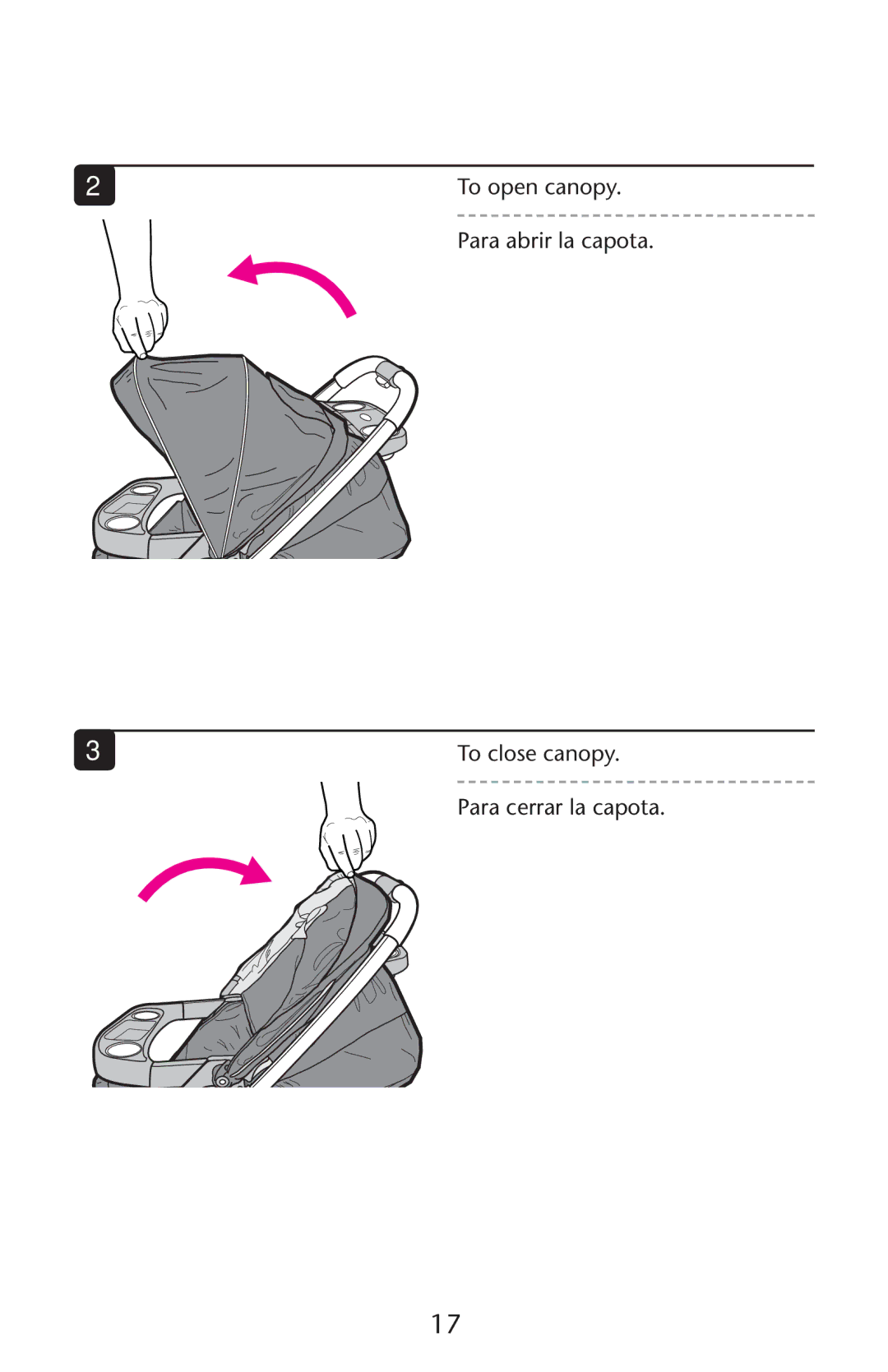 Graco PD212022B manual To open canopy 