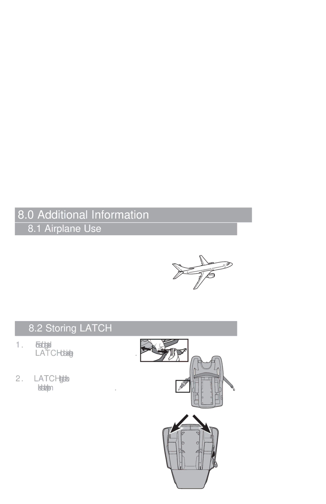 Graco PD212022B manual Additional Information, Airplane Use, Storing Latch 