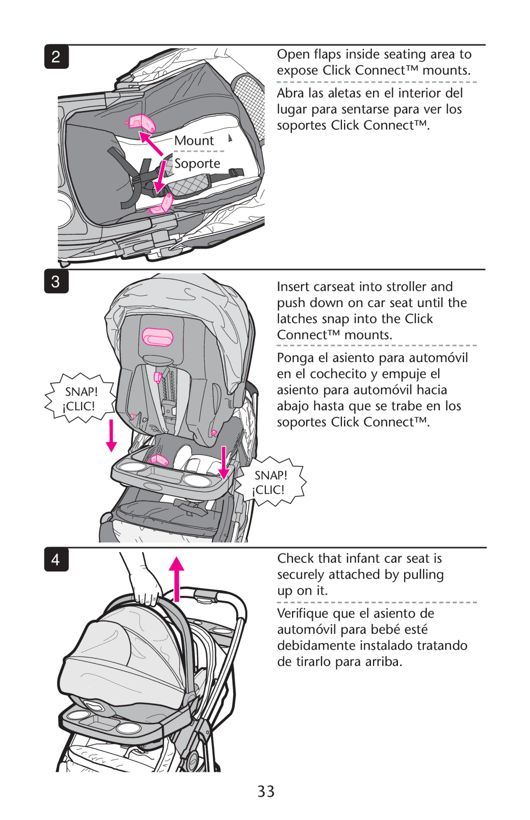 Graco PD212022B manual Open flaps inside seating area to 