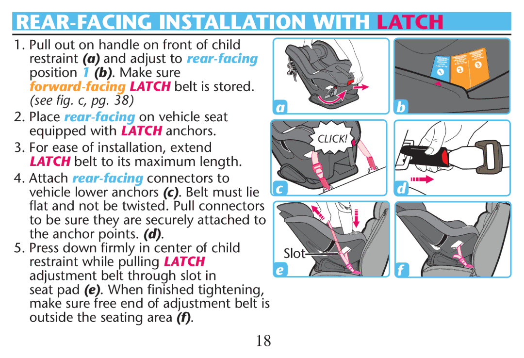 Graco PD212616B owner manual Attach rear-facingconnectors to, Slot 