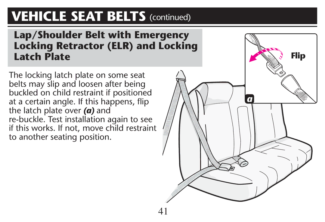 Graco PD212616B owner manual Latch Plate, 4HEHLOCKINGOLATCHIPLATE on Somecseat, Buckledkon Child Restraint Iflpositioned 