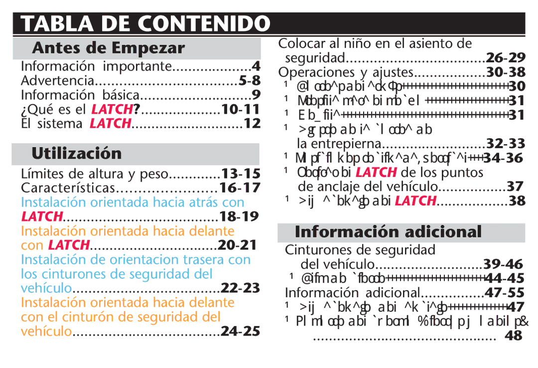 Graco PD212616B owner manual Tabla DE Contenido, Antes de Empezar, Utilización, Información adicional 