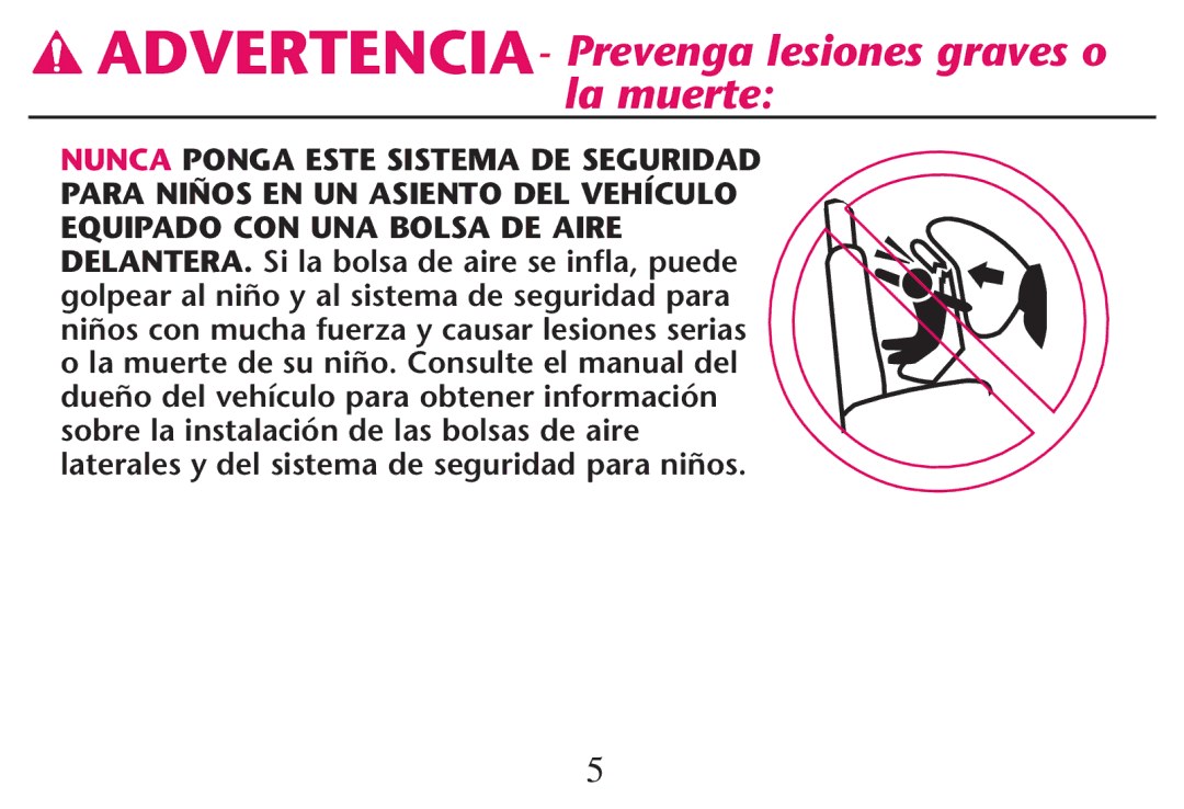 Graco PD212616B owner manual ADVERTENCIA- Prevenga lesiones graves o la muerte 