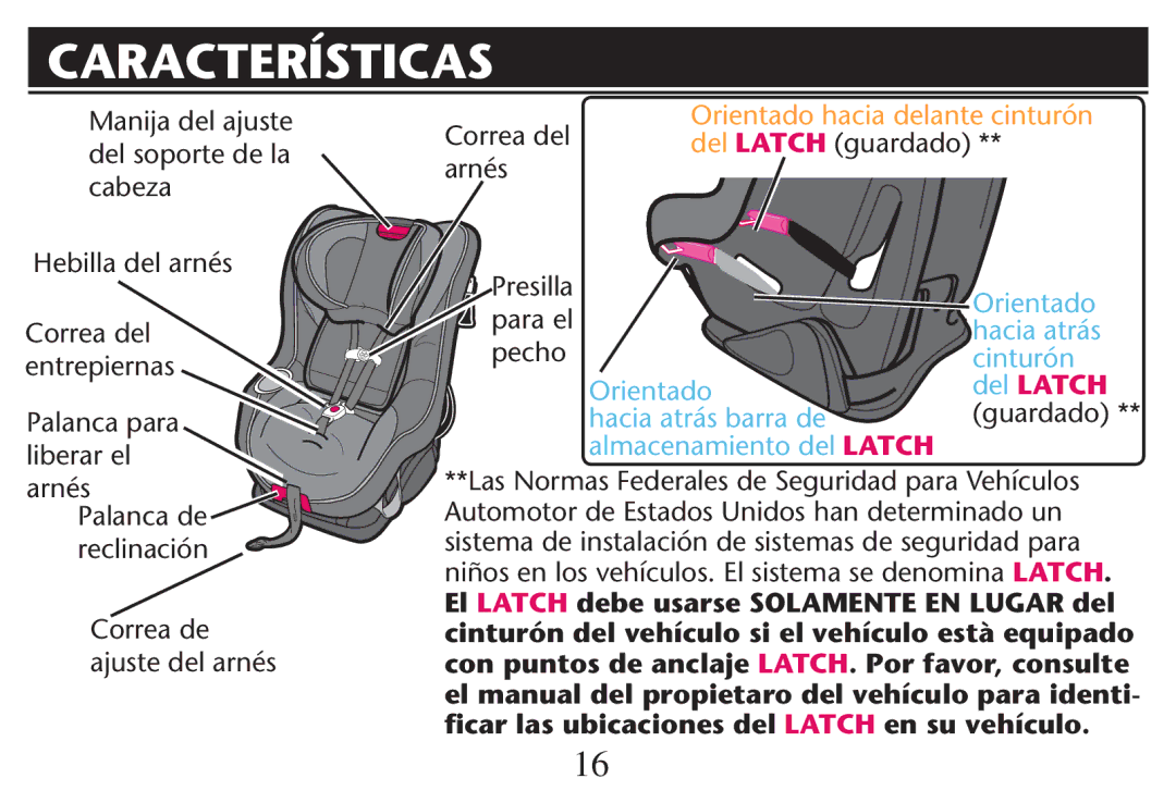 Graco PD212616B owner manual Características, 0ALANCAADE 