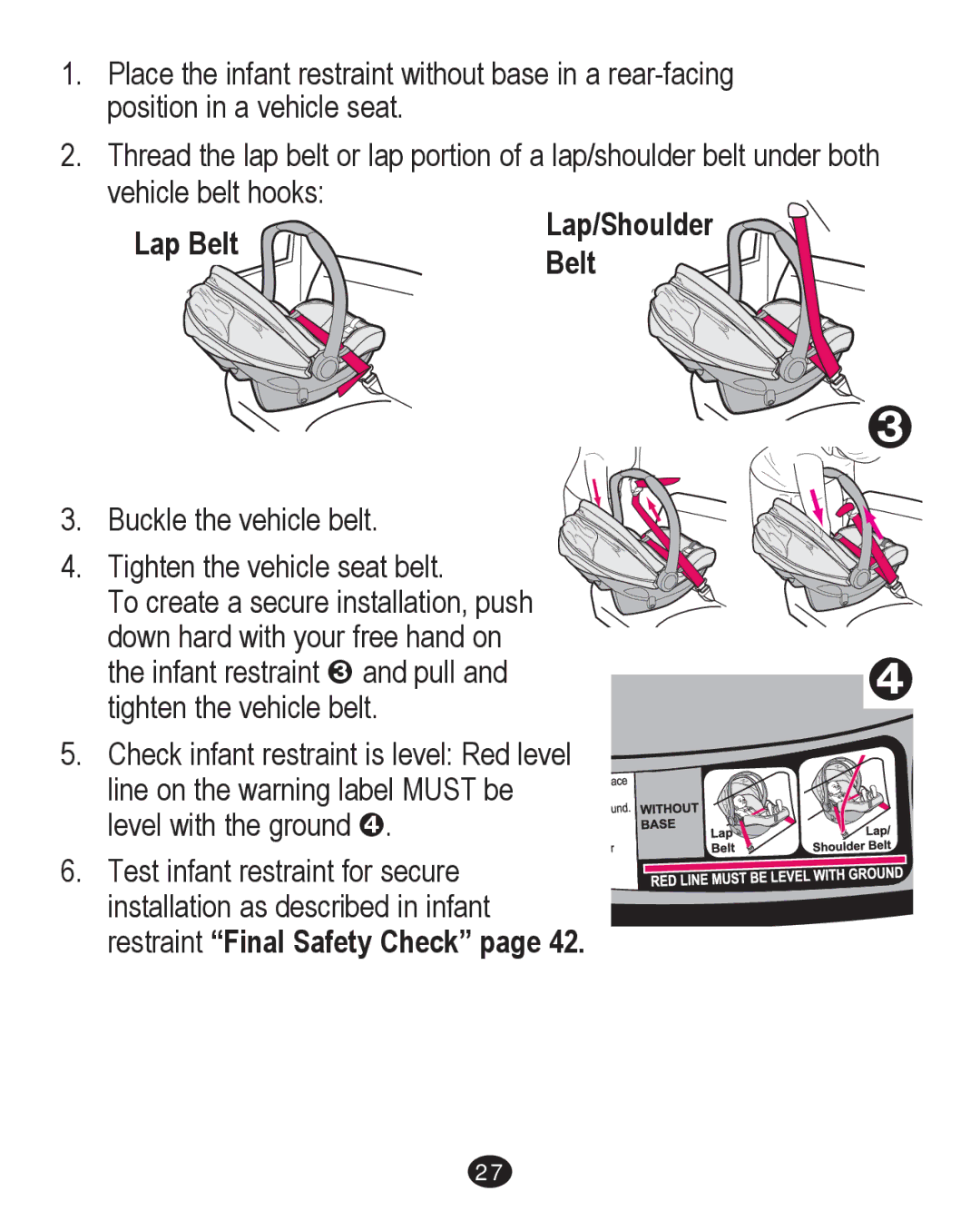 Graco PD213671A manual Lap Belt 