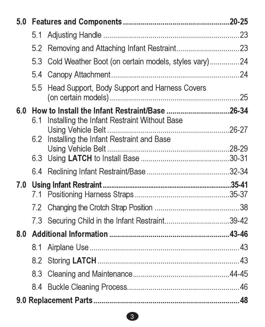 Graco PD213671A manual Features and Components 20-25, 26-34, 35-41, Additional Information 43-46 