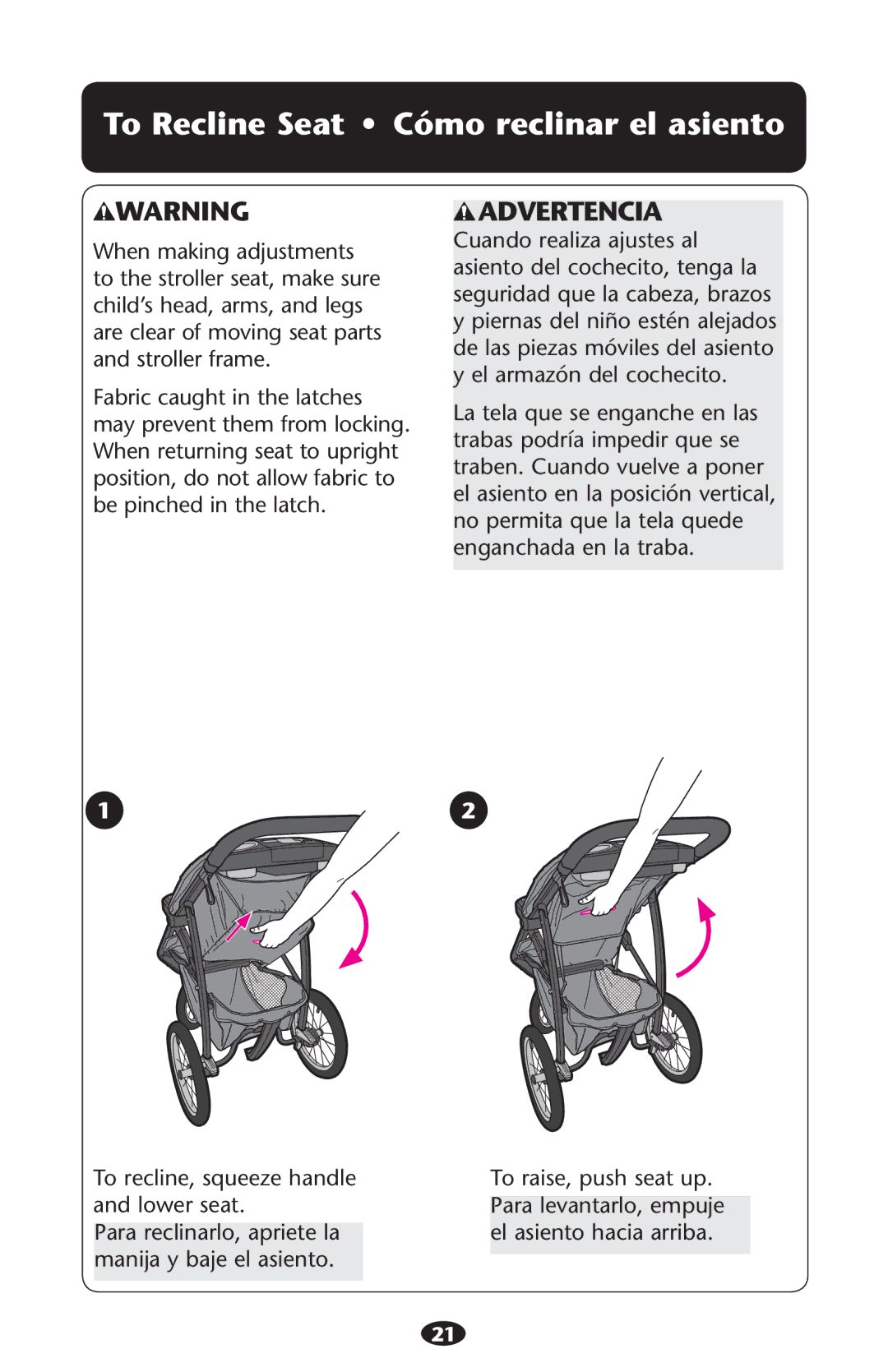 Graco PD213968A manual 4O 2ECLINEL3EAT ss #ØMO Reclinar EL Asiento 